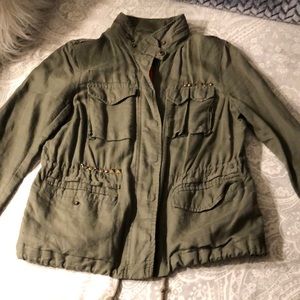 Free People olive green cargo jacket